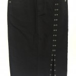 Black Denim Skirt with details